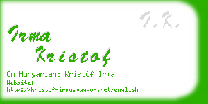 irma kristof business card
